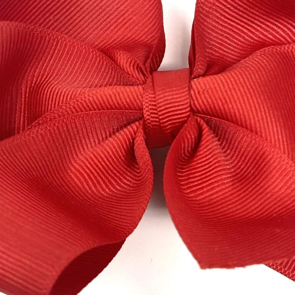 Nordstrom Vintage Preowned Red Grosgrain Ribbon French Barrette Knot Bow